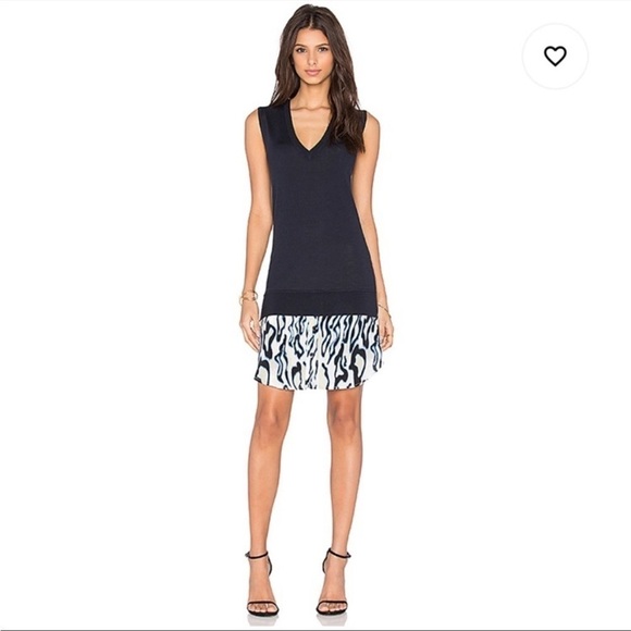 Equipment Portia Abstract Cheetah Dress Ink & Marshmallow Cashmere Silk Size S - Picture 3 of 16